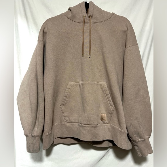 Jordan Flight Satin Lined Oversized Hoodie Gold Accents Cotton Boxy Comfy Cozy - Picture 3 of 12
